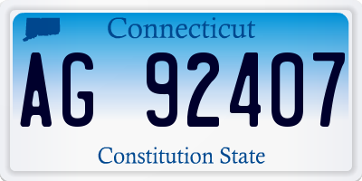 CT license plate AG92407