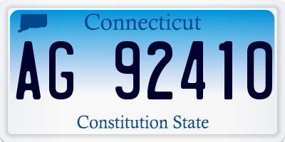 CT license plate AG92410