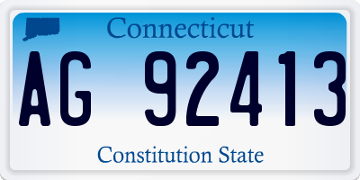 CT license plate AG92413