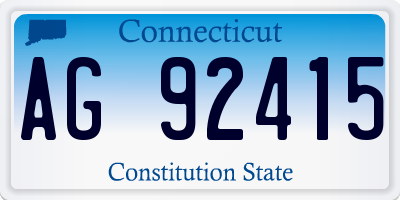 CT license plate AG92415