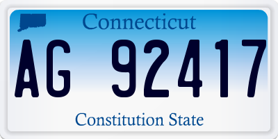 CT license plate AG92417