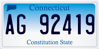 CT license plate AG92419