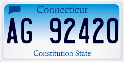 CT license plate AG92420
