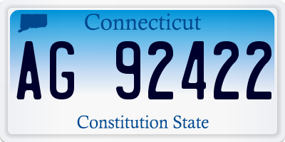 CT license plate AG92422