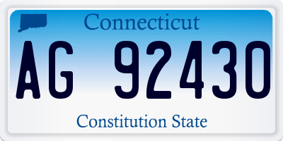 CT license plate AG92430