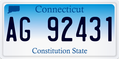 CT license plate AG92431