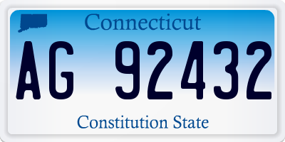 CT license plate AG92432