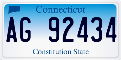 CT license plate AG92434