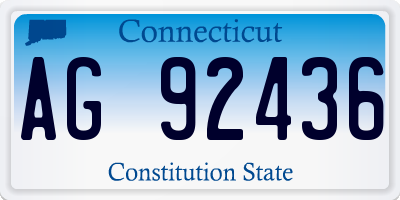 CT license plate AG92436