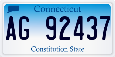 CT license plate AG92437