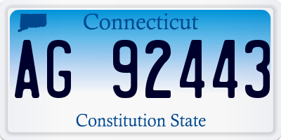 CT license plate AG92443