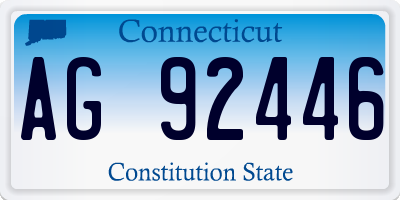 CT license plate AG92446