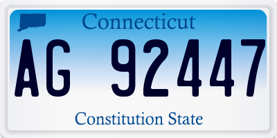 CT license plate AG92447