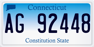 CT license plate AG92448
