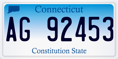 CT license plate AG92453