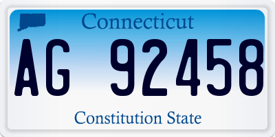 CT license plate AG92458