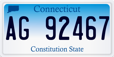 CT license plate AG92467