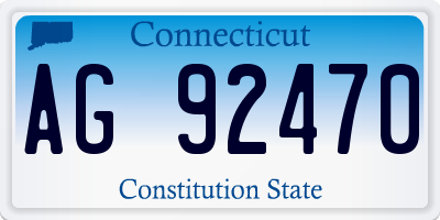 CT license plate AG92470