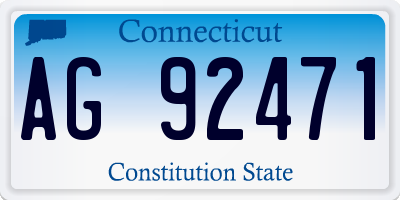 CT license plate AG92471