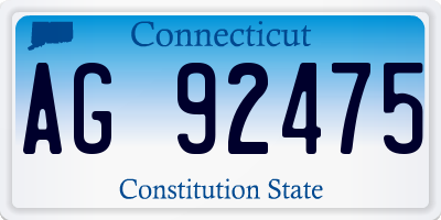 CT license plate AG92475