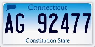 CT license plate AG92477