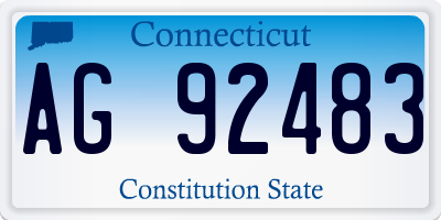 CT license plate AG92483