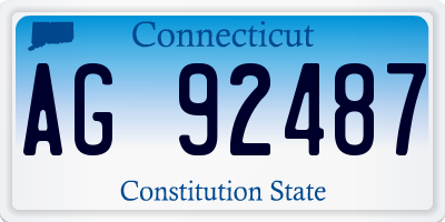 CT license plate AG92487