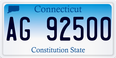 CT license plate AG92500