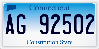 CT license plate AG92502