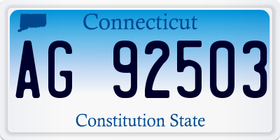 CT license plate AG92503