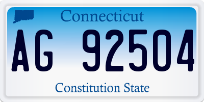 CT license plate AG92504