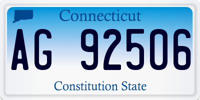 CT license plate AG92506