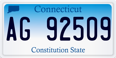CT license plate AG92509