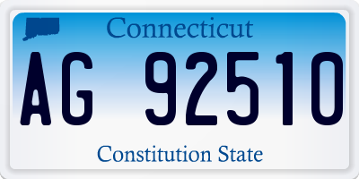 CT license plate AG92510