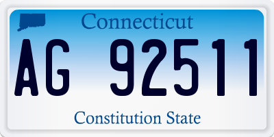 CT license plate AG92511