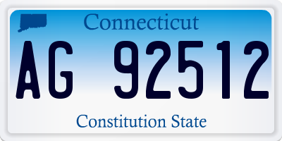 CT license plate AG92512