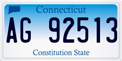 CT license plate AG92513