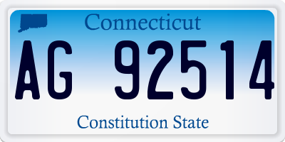 CT license plate AG92514