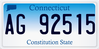 CT license plate AG92515