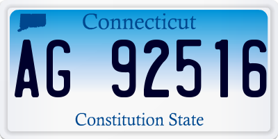 CT license plate AG92516