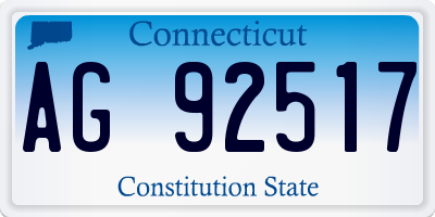 CT license plate AG92517
