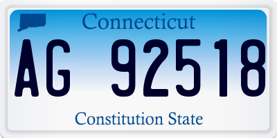 CT license plate AG92518