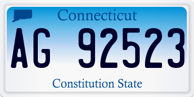 CT license plate AG92523