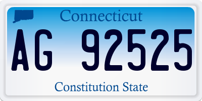 CT license plate AG92525