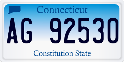 CT license plate AG92530