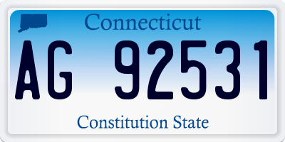 CT license plate AG92531