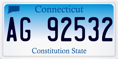 CT license plate AG92532