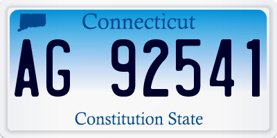 CT license plate AG92541