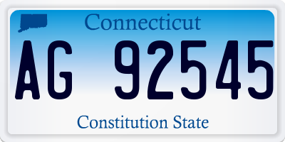 CT license plate AG92545
