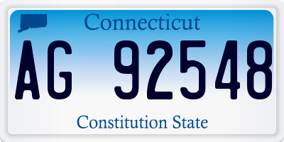 CT license plate AG92548
